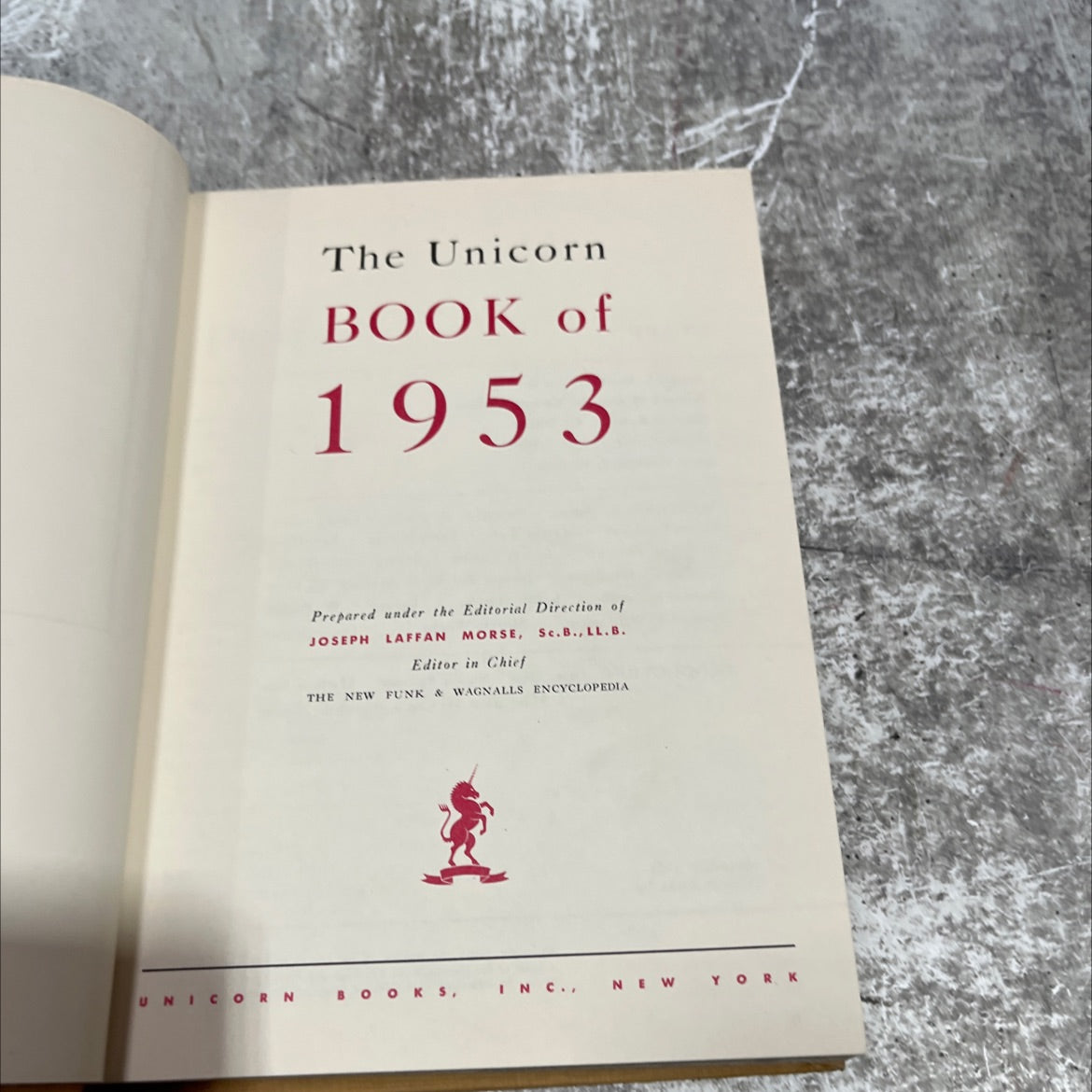 the unicorn book book, by joseph laffan morse, 1954 Hardcover image 2