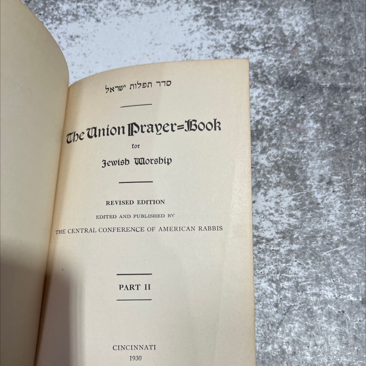 the union prayer-book for jewish worship book, by central conference of american rabbis, 1930 Hardcover image 2