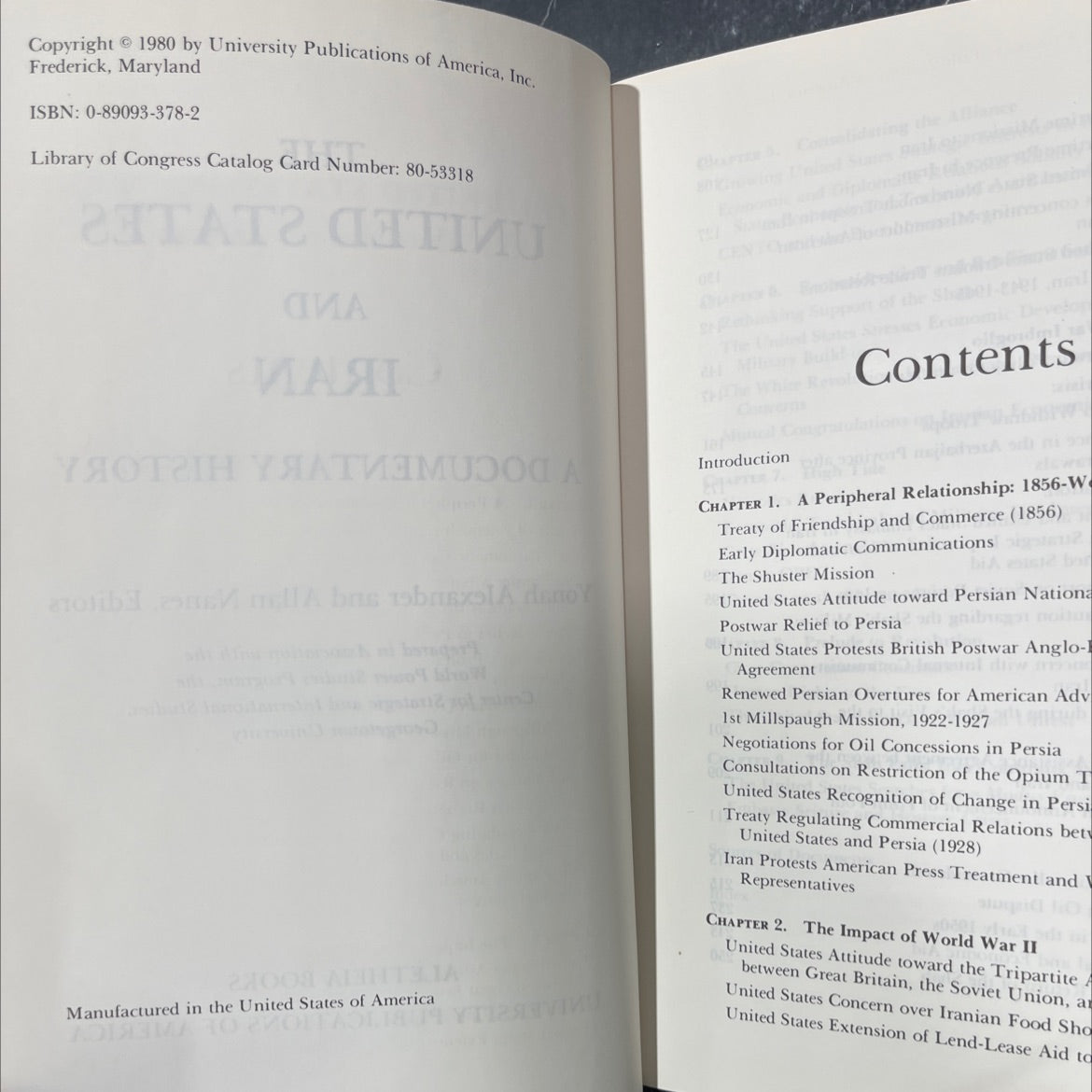 the united states and iran a documentary history book, by Yonah Alexander and Allan Nanes, 1980 Hardcover image 3