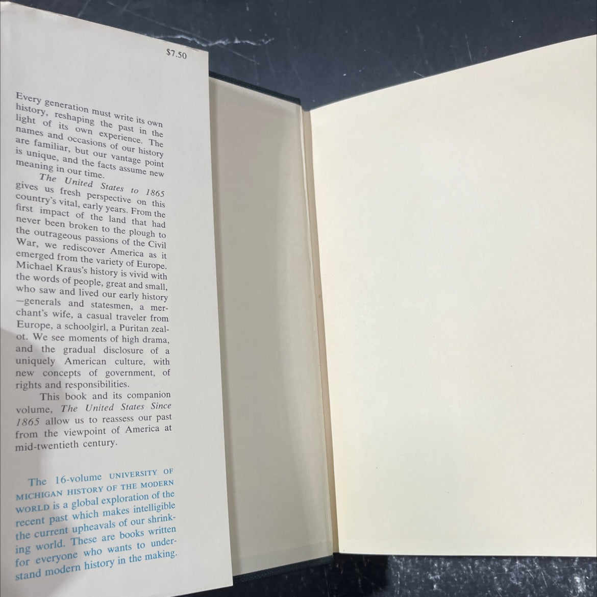 the united states to 1865 book, by michael kraus, 1959 Hardcover image 4