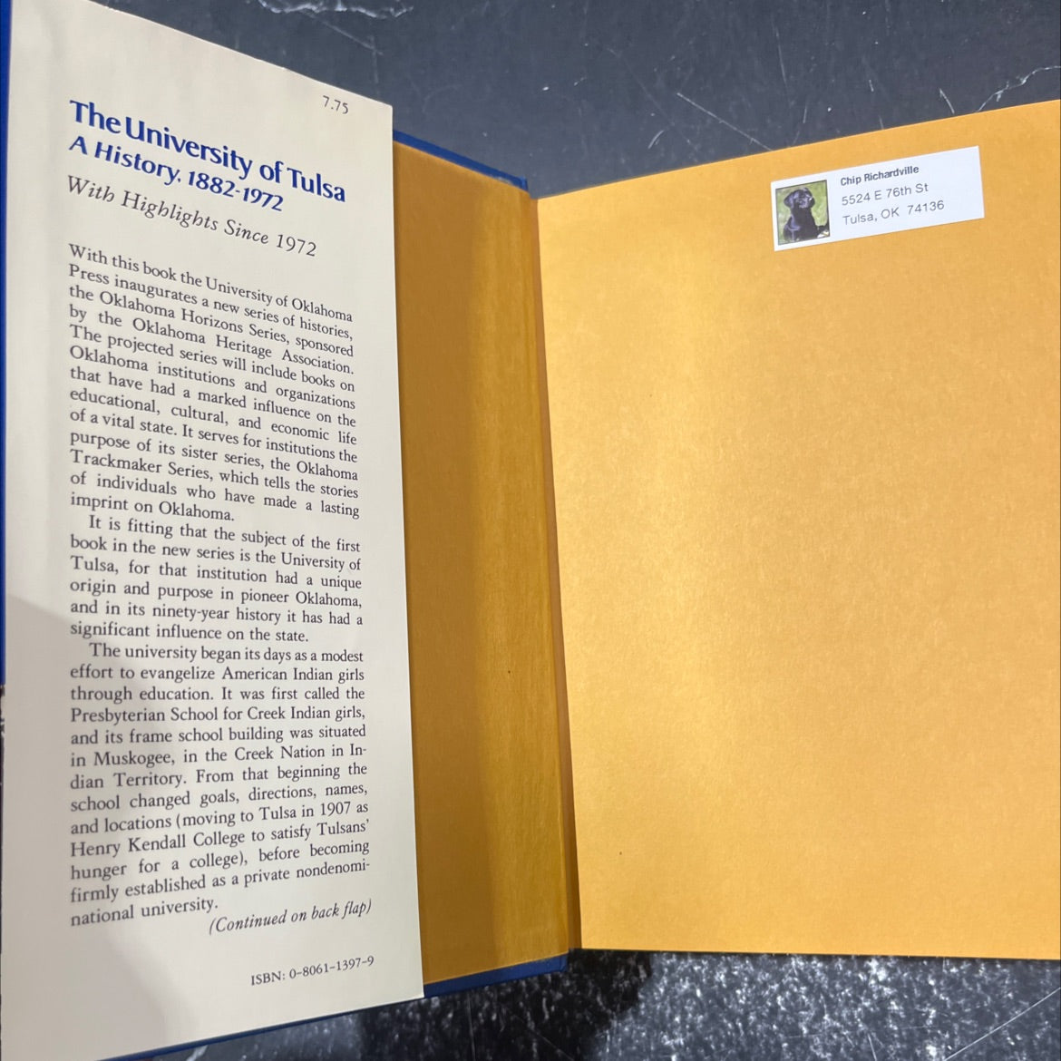 SIGNED the university of tulsa book, by guy william logsdon, 1977 Hardcover image 4