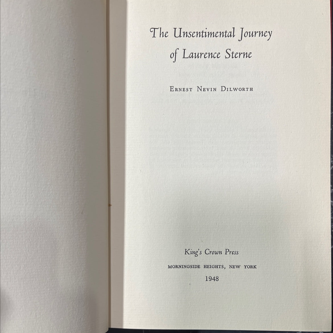 the unsentimental journey of laurence sterne book, by ernest nevin dilworth, 1948 Hardcover image 2