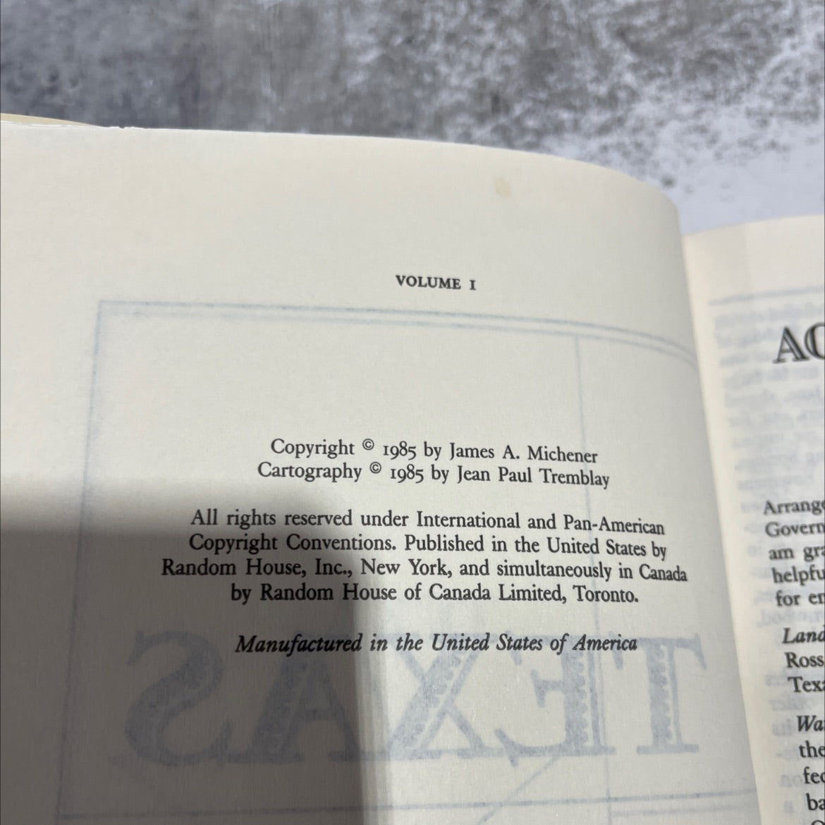 the vale texas book, by james a. michener, 1985 Hardcover image 3