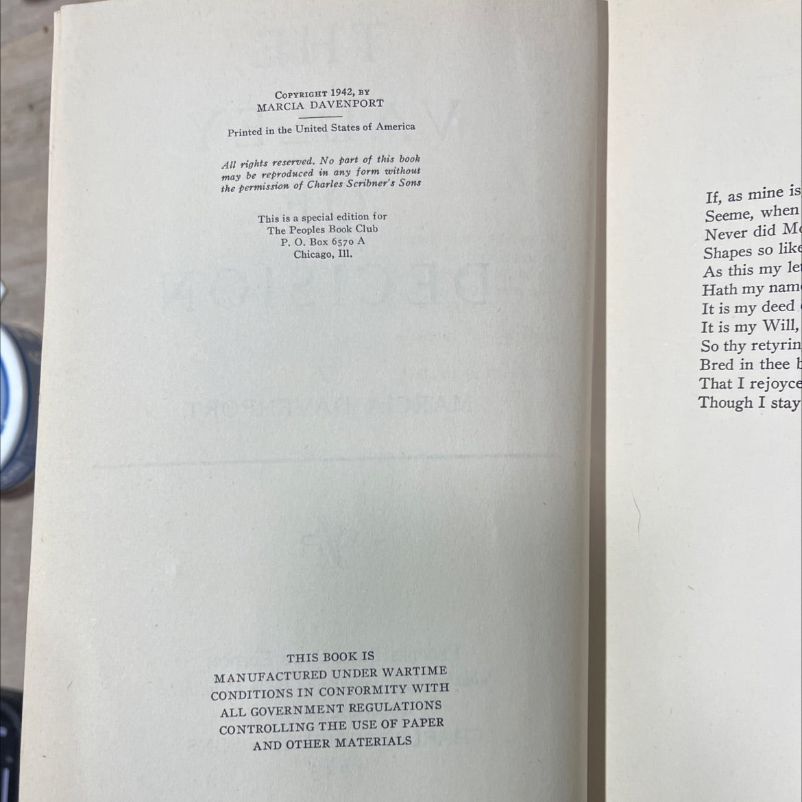 the valley of decision book, by marcia davenport, 1943 Hardcover image 3