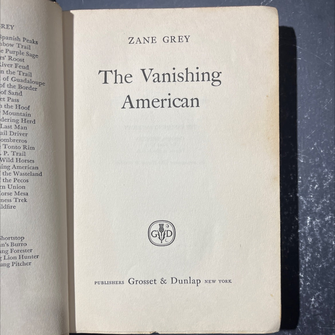 the vanishing american book, by zane grey, 1925 Hardcover image 2