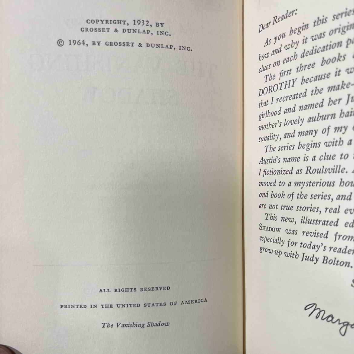 the vanishing shadow book, by margaret sutton, 1964 Hardcover image 3