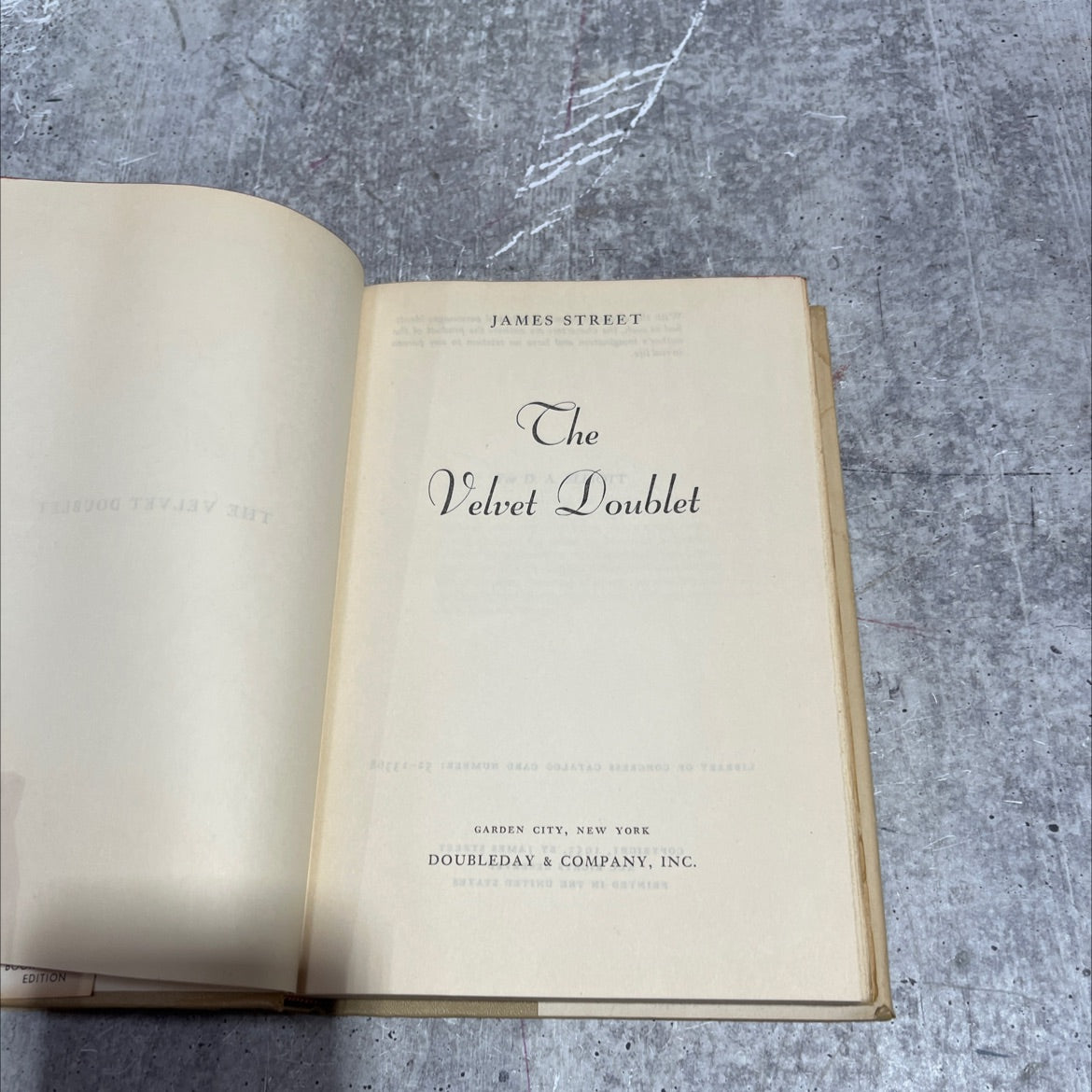 the velvet doublet book, by james street, 1953 Hardcover image 2