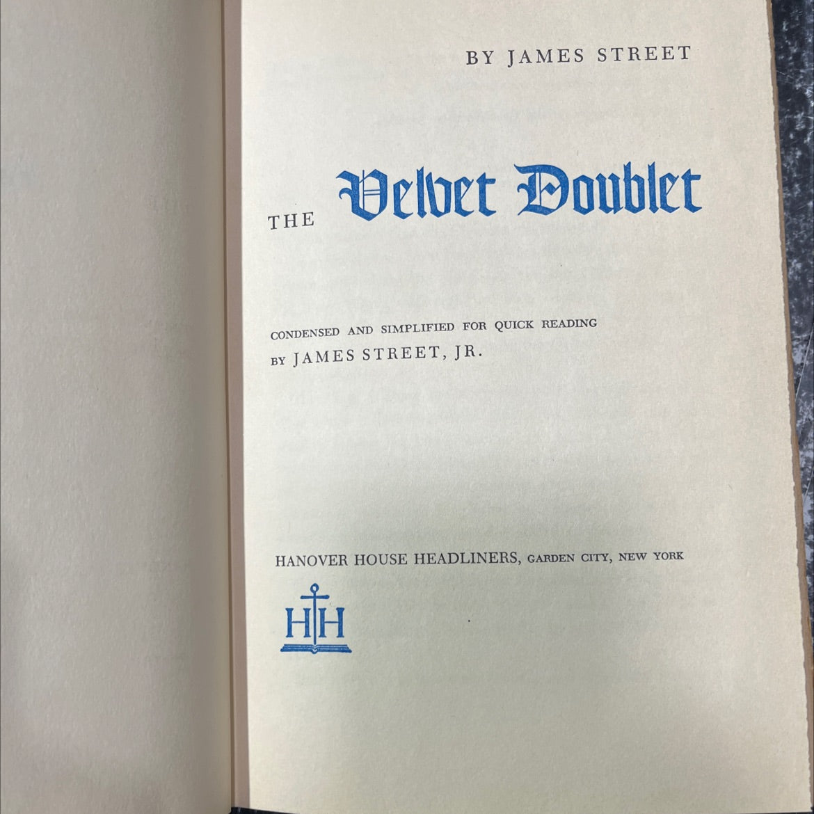 the velvet doublet book, by james street, 1954 Hardcover image 2