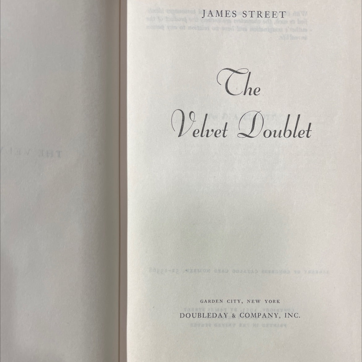 the velvet doublet book, by james street, 2023 Hardcover image 2