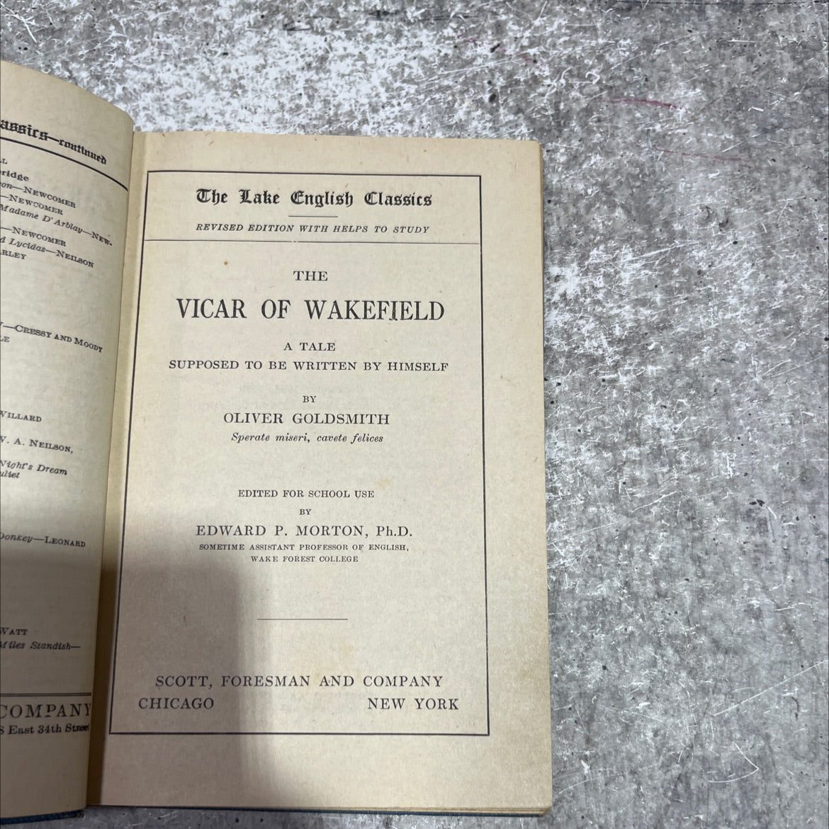 the vicar of wakefield a tale supposed to be written by himself book, by oliver goldsmith, 1920 Hardcover image 2