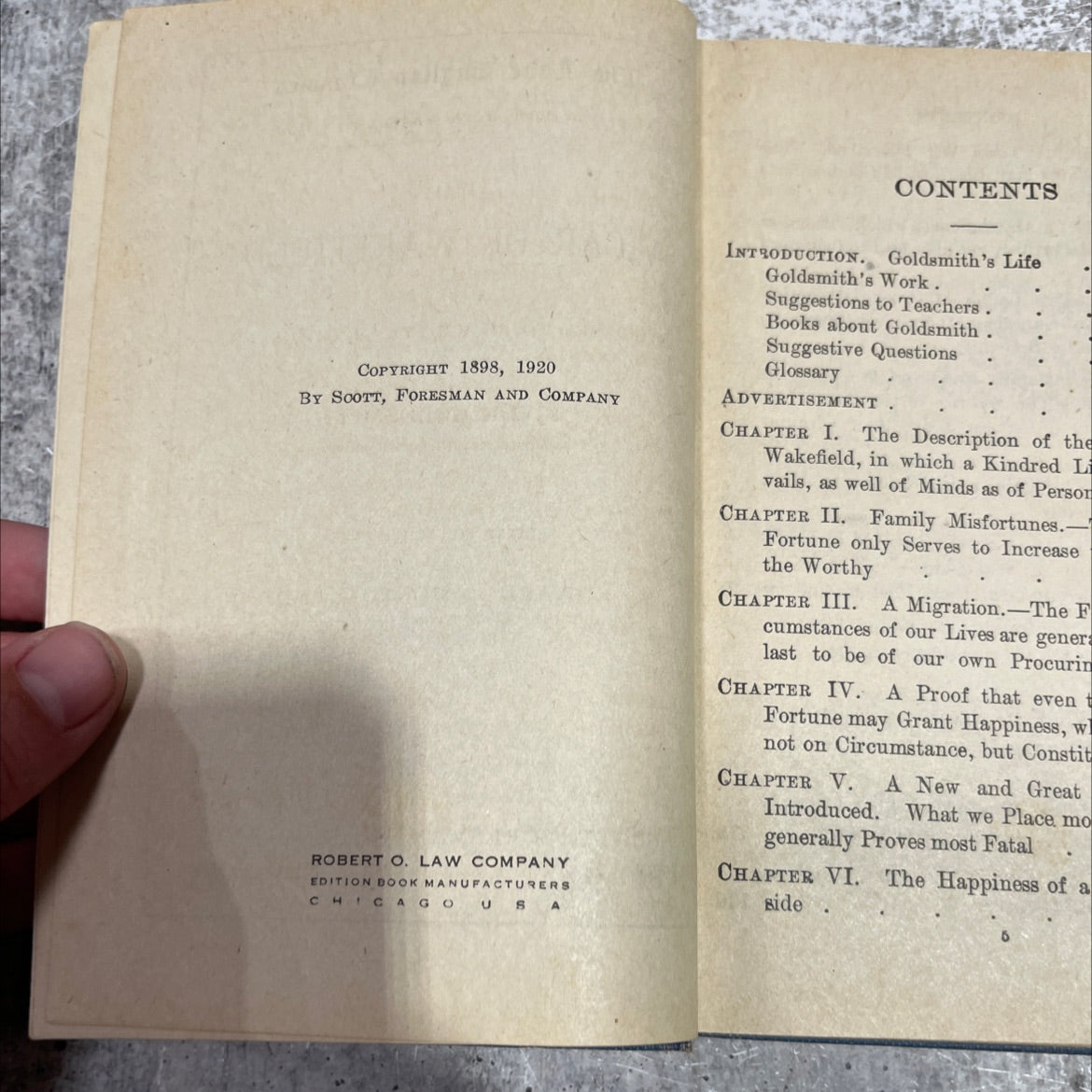 the vicar of wakefield a tale supposed to be written by himself book, by oliver goldsmith, 1920 Hardcover image 3