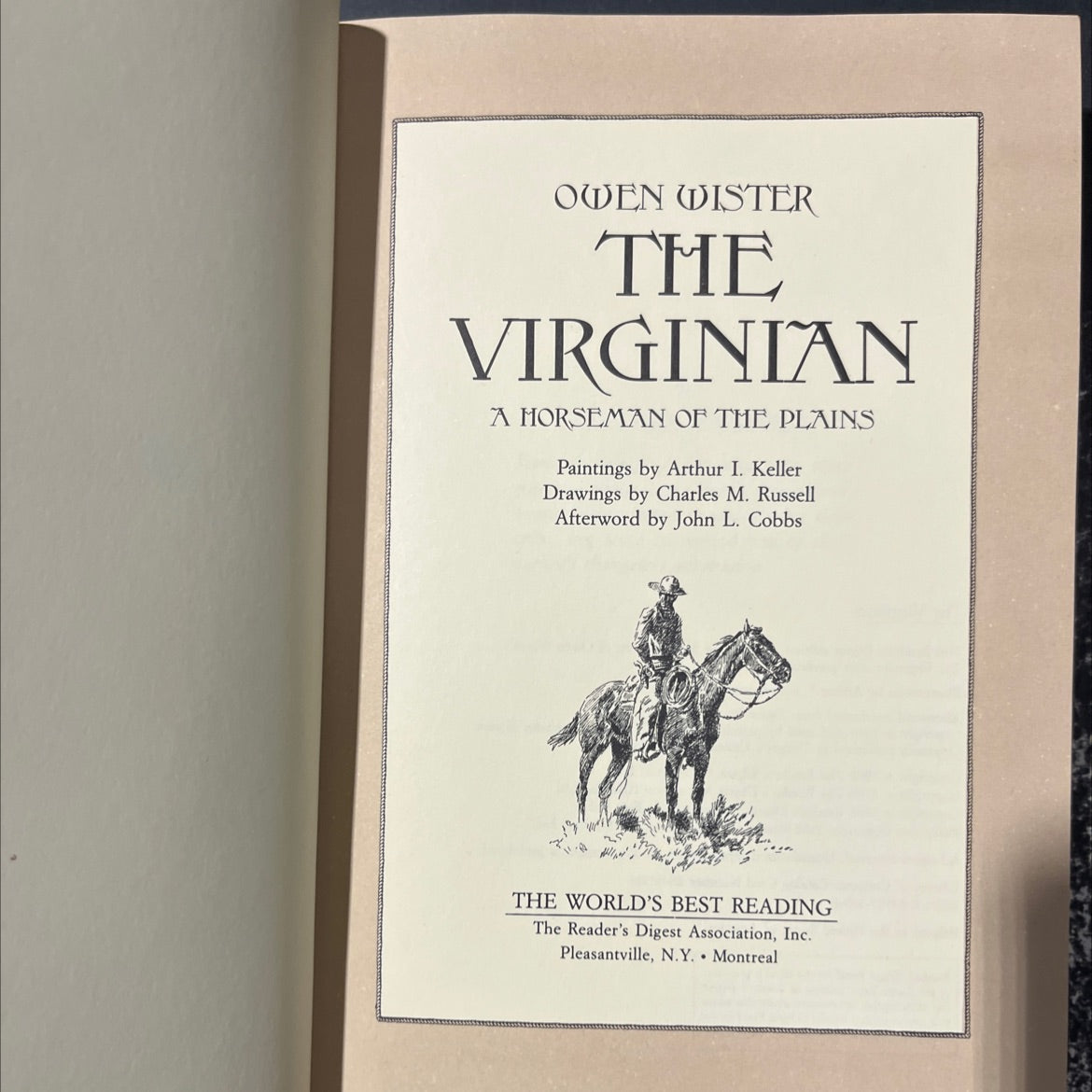 the virginian a horseman of the plains book, by owen wister, 1988 Hardcover image 2