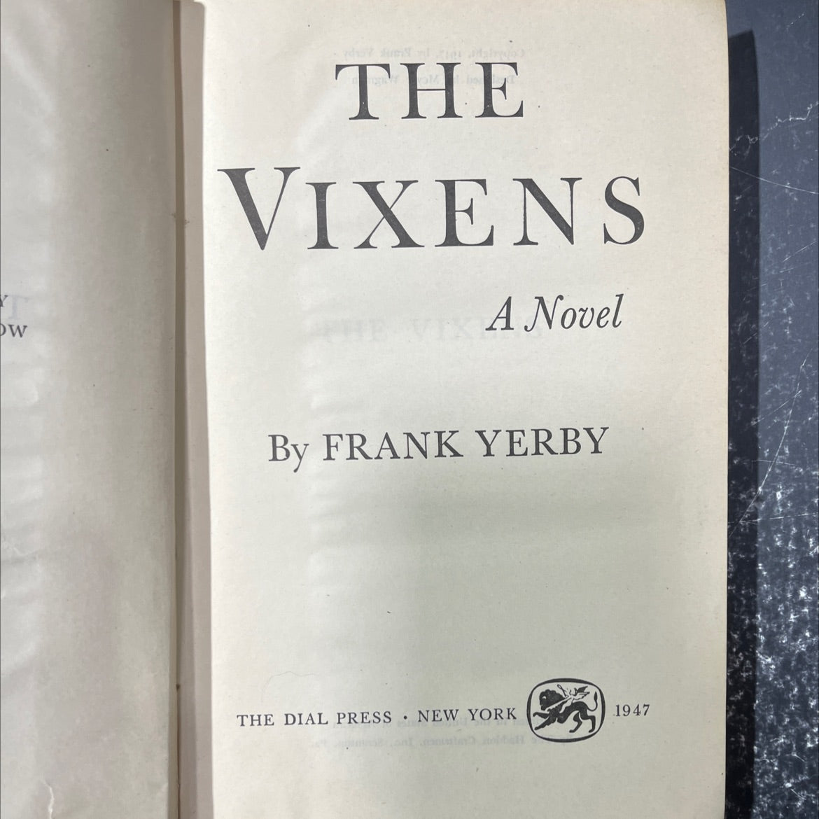 the vixens book, by frank yerby, 1947 Hardcover image 2