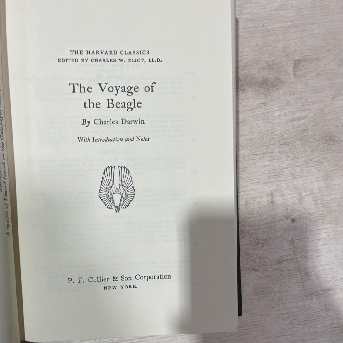 the voyage of the beagle book, by charles darwin, 1937 Hardcover, Antique image 2
