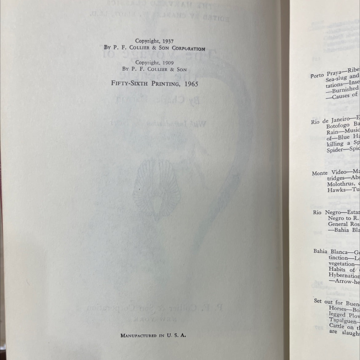 the voyage of the beagle book, by charles darwin, 1937 Hardcover image 3