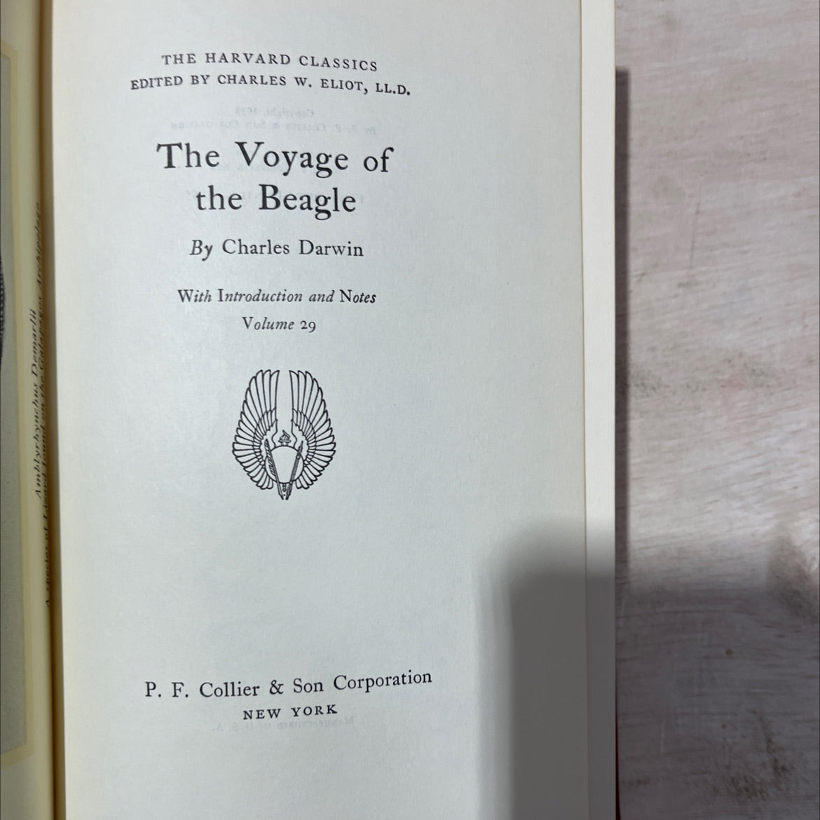 the voyage of the beagle book, by charles darwin, 1938 Hardcover, Antique image 2
