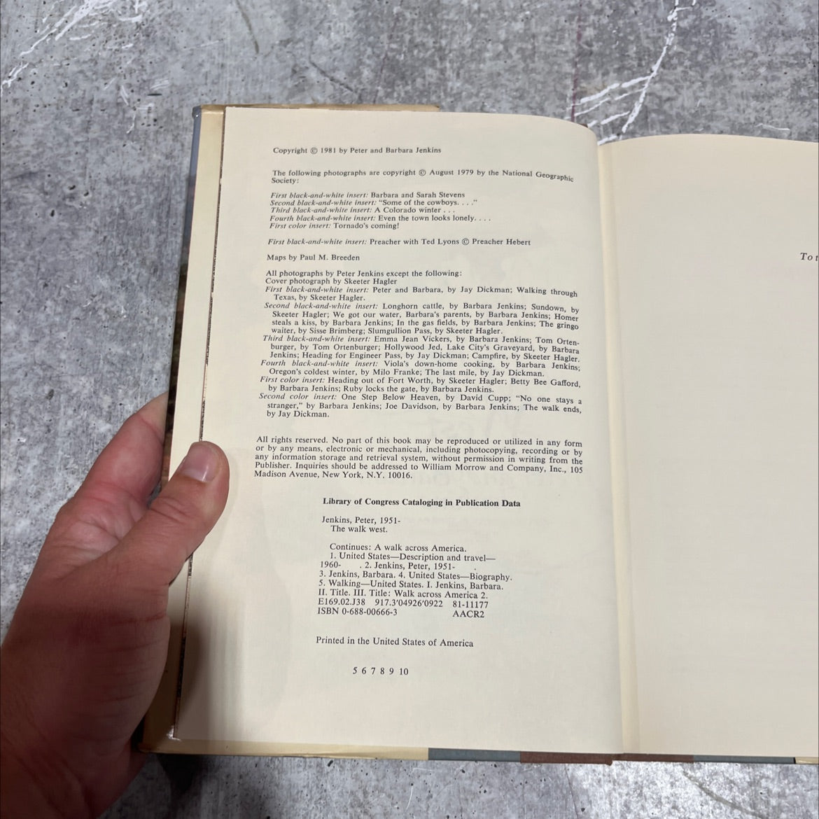 the walk west book, by Peter and Barbara Jenkins, 1981 Hardcover image 3