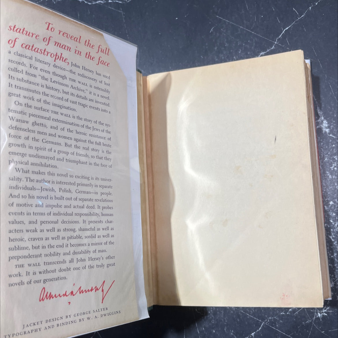 the wall book, by John Hersey, 1950 Hardcover image 4