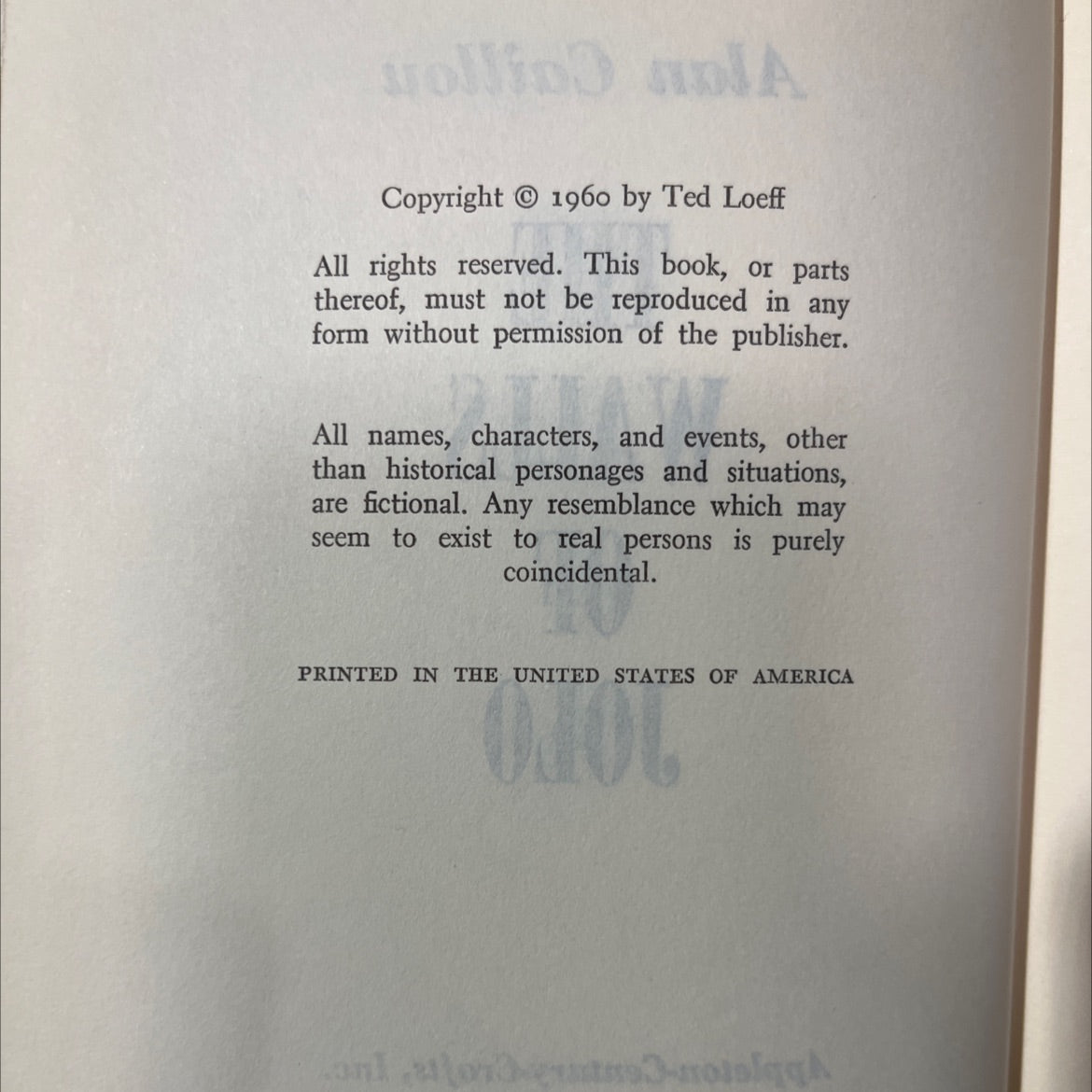the walls of jolo book, by alan caillou, 1960 Hardcover image 3