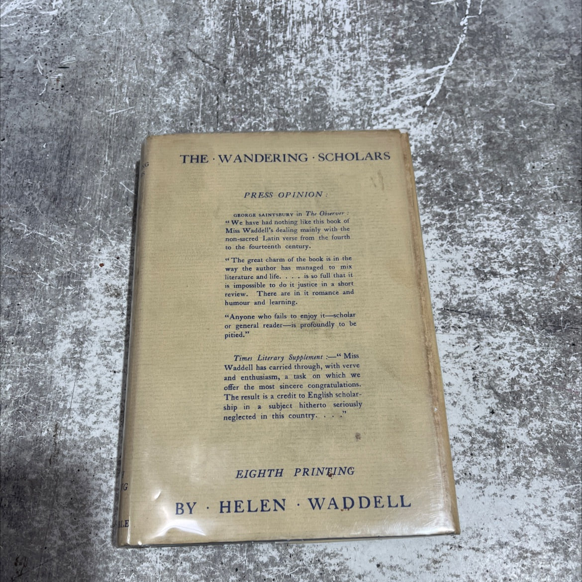 the wandering scholars book, by helen waddell, 1938 Hardcover image 1