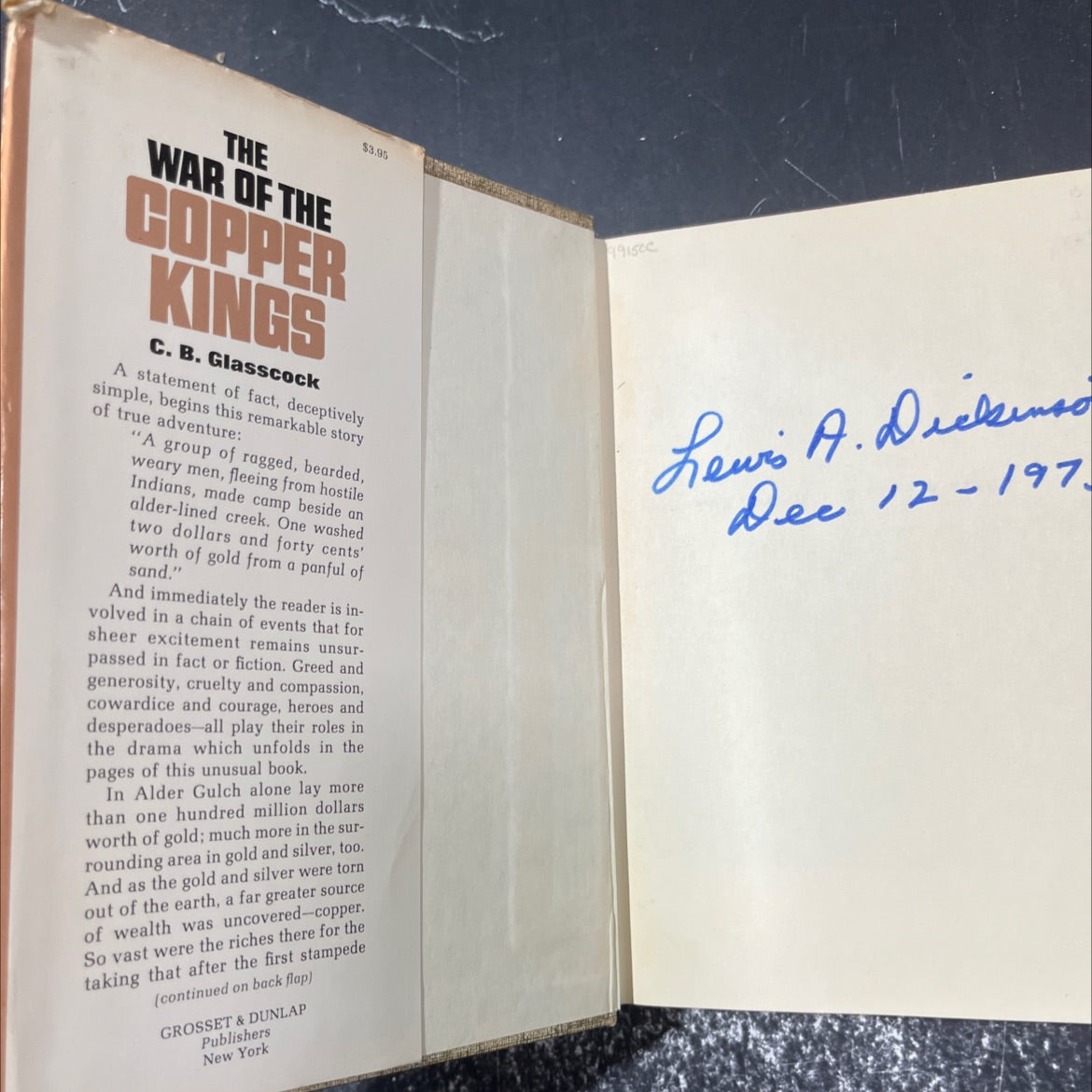 the war of the copper kings builders of butte and wolves of wall street book, by c. b. glasscock, 1971 Hardcover image 4