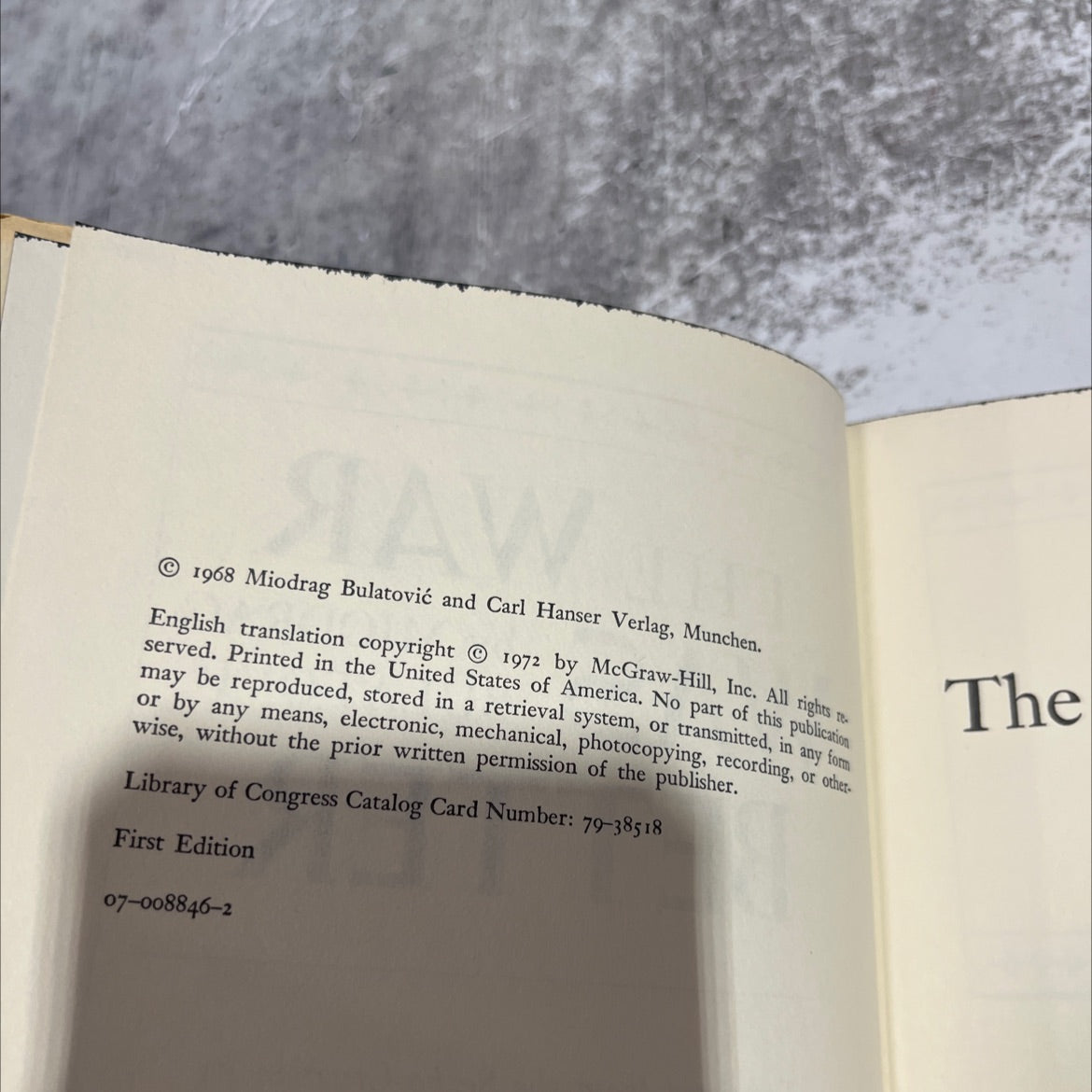 the war was better book, by miodrag bulatović, 1972 Hardcover image 3