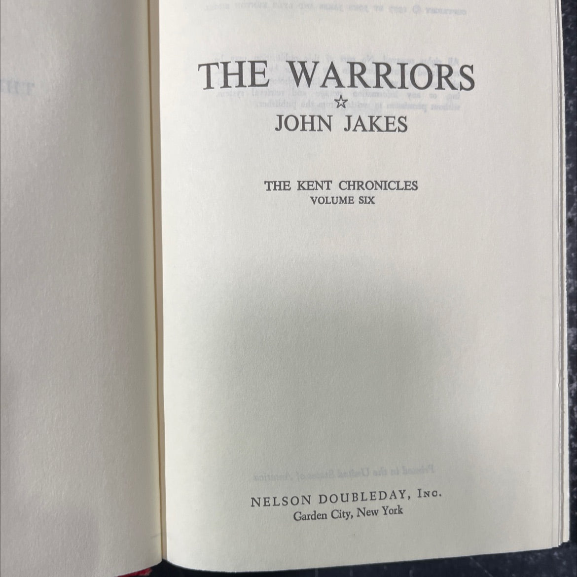 the warriors book, by john jakes, 1977 Hardcover image 2