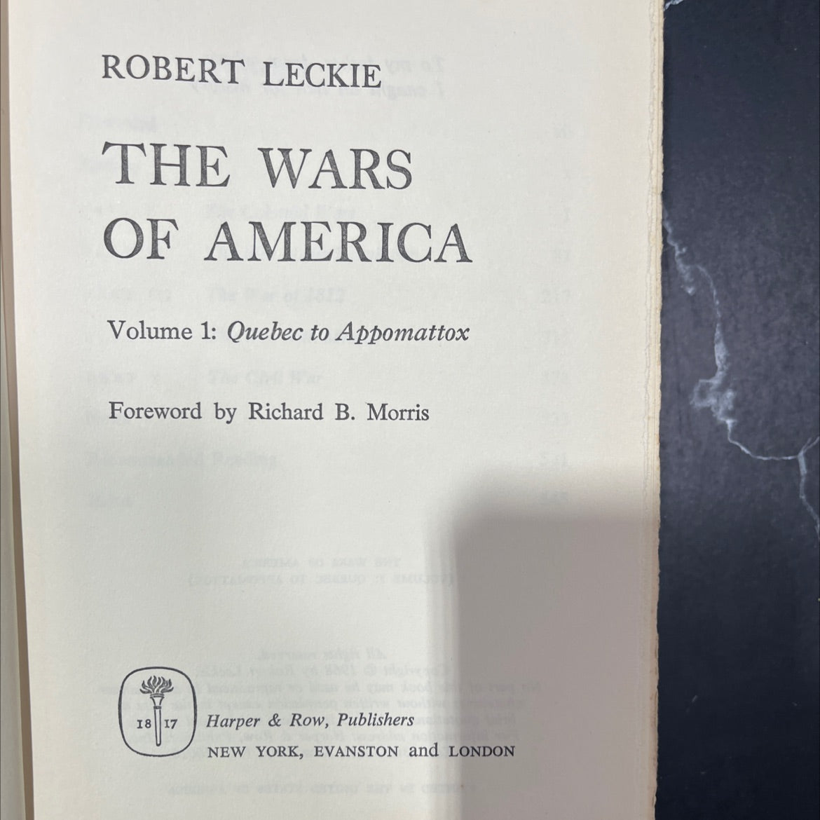 the wars of america (volume 1: quebec to appomattox) book, by robert leckie, 1968 Hardcover image 2