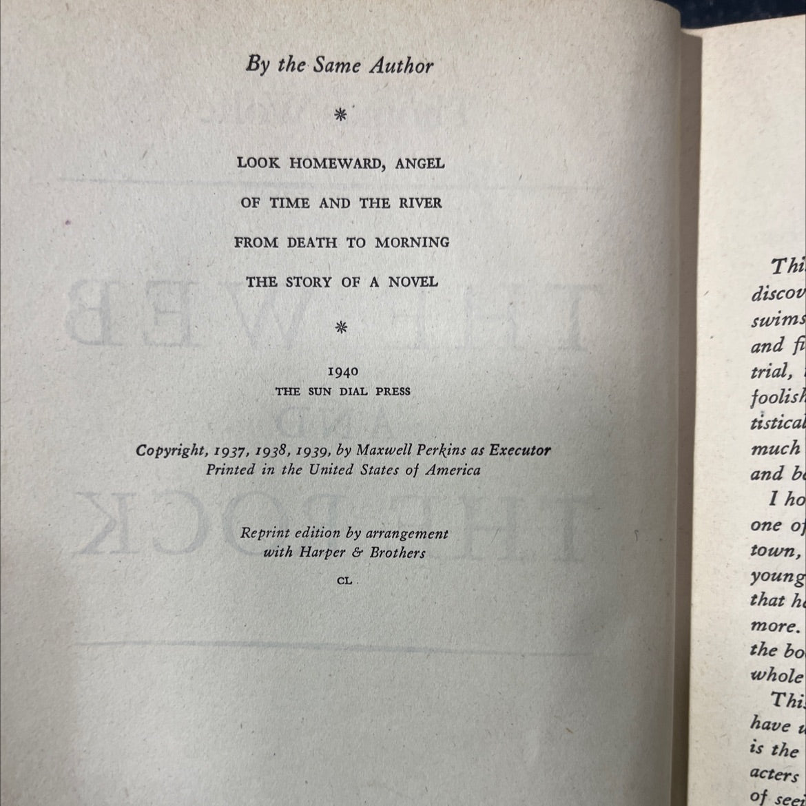 the web and the rock book, by thomas wolfe, 1940 Hardcover image 3