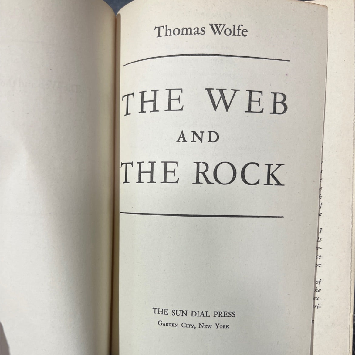 the web and the rock book, by thomas wolfe, 1940 Hardcover image 2