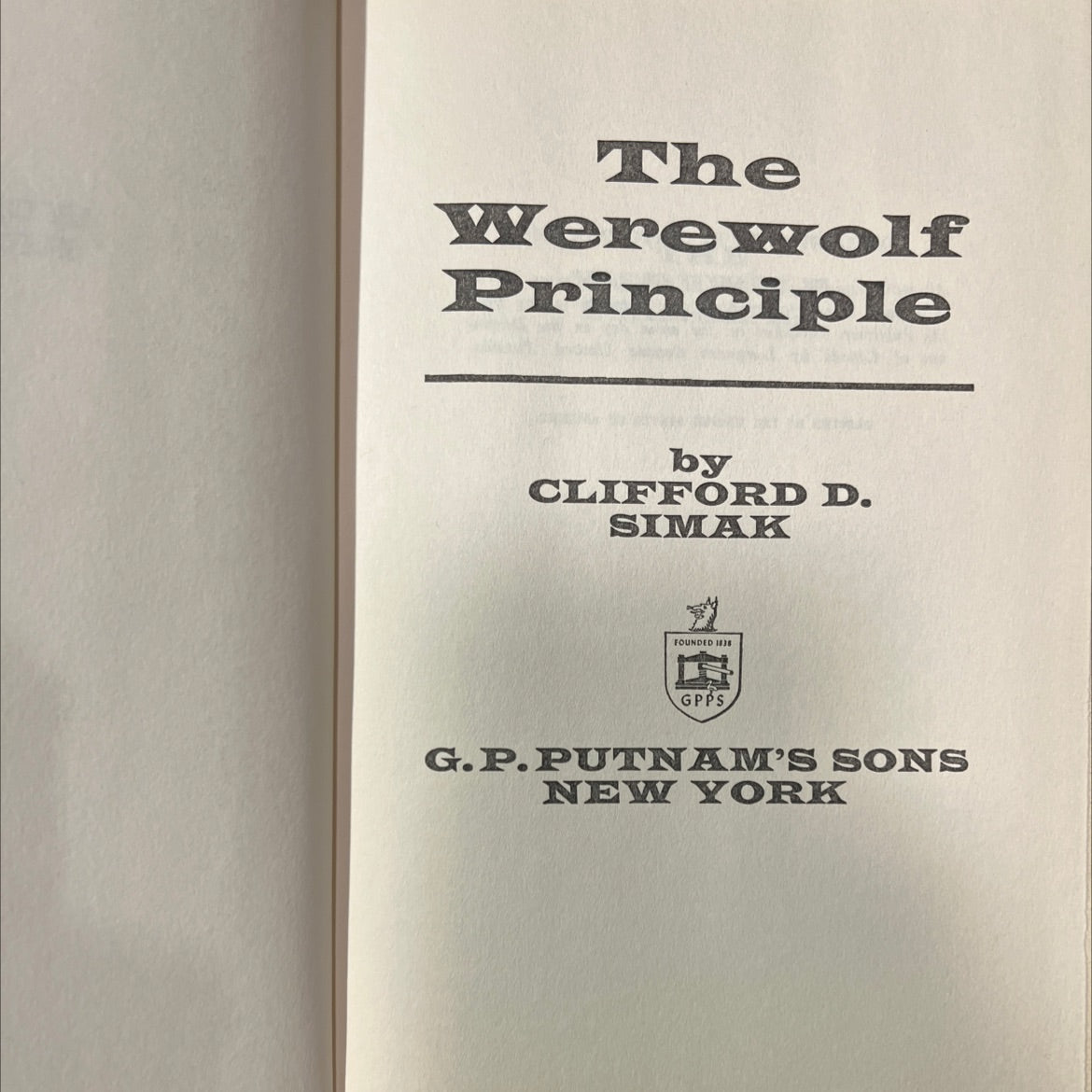 the werewolf principle book, by clifford d. simak, 1967 Hardcover image 2