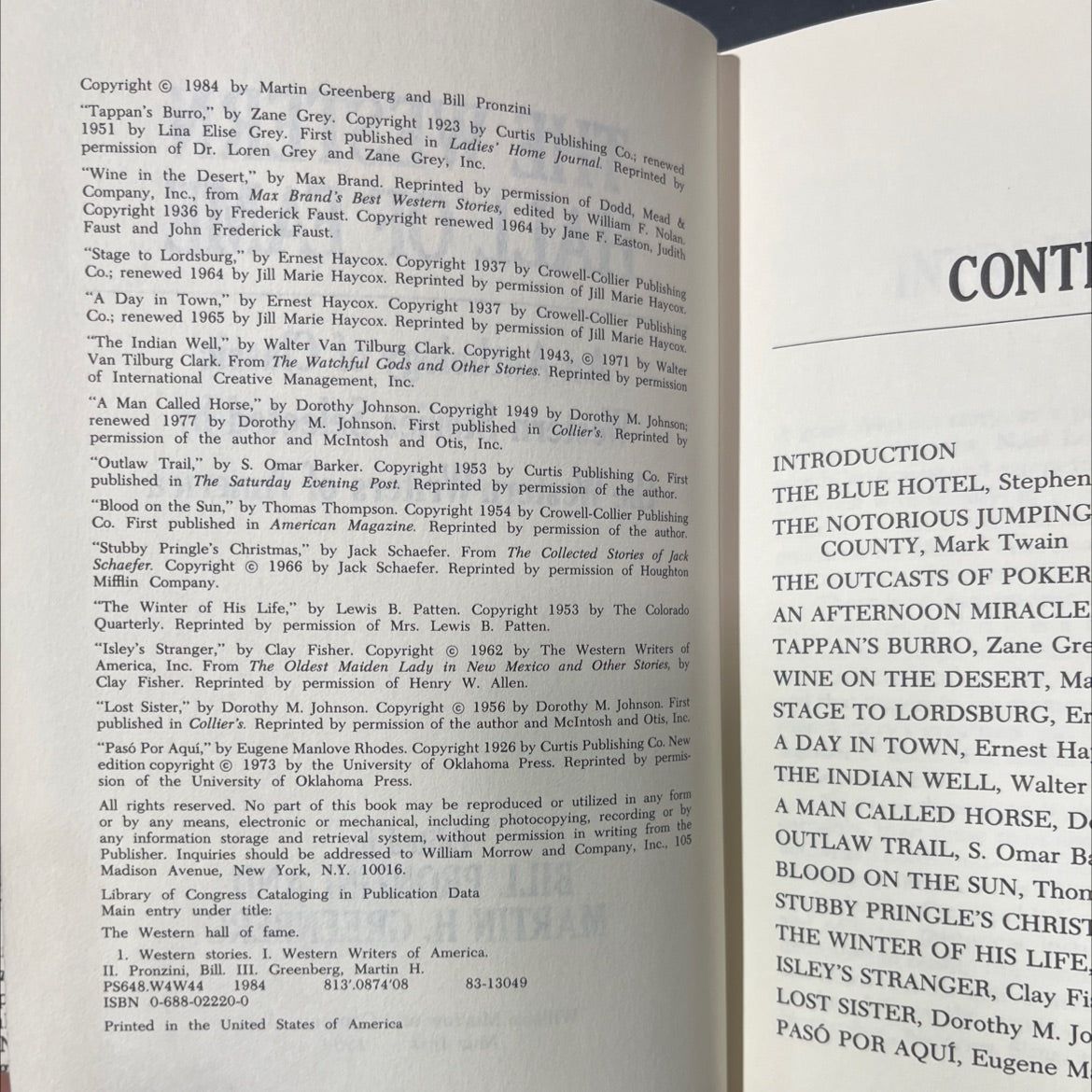 the western hall of fame book, by bill pronzini and martin h. greenberg, 1984 Hardcover image 3