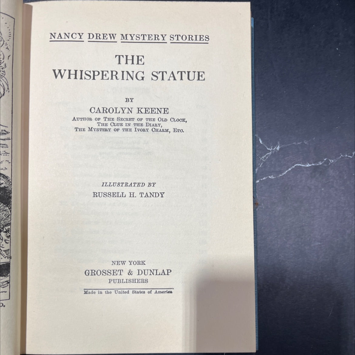the whispering statue book, by carolyn keene, 1937 Hardcover image 2