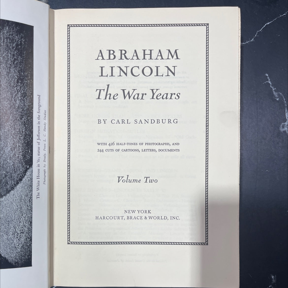 the white house in '61; statue of jefferson in the foreground photograph by brady book, by carl sandburg, 1939 Hardcover image 2