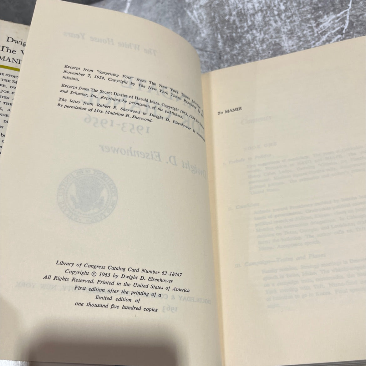 the white house years mandate for change 1953-1956 book, by dwight d. eisenhower, 1963 Hardcover image 3