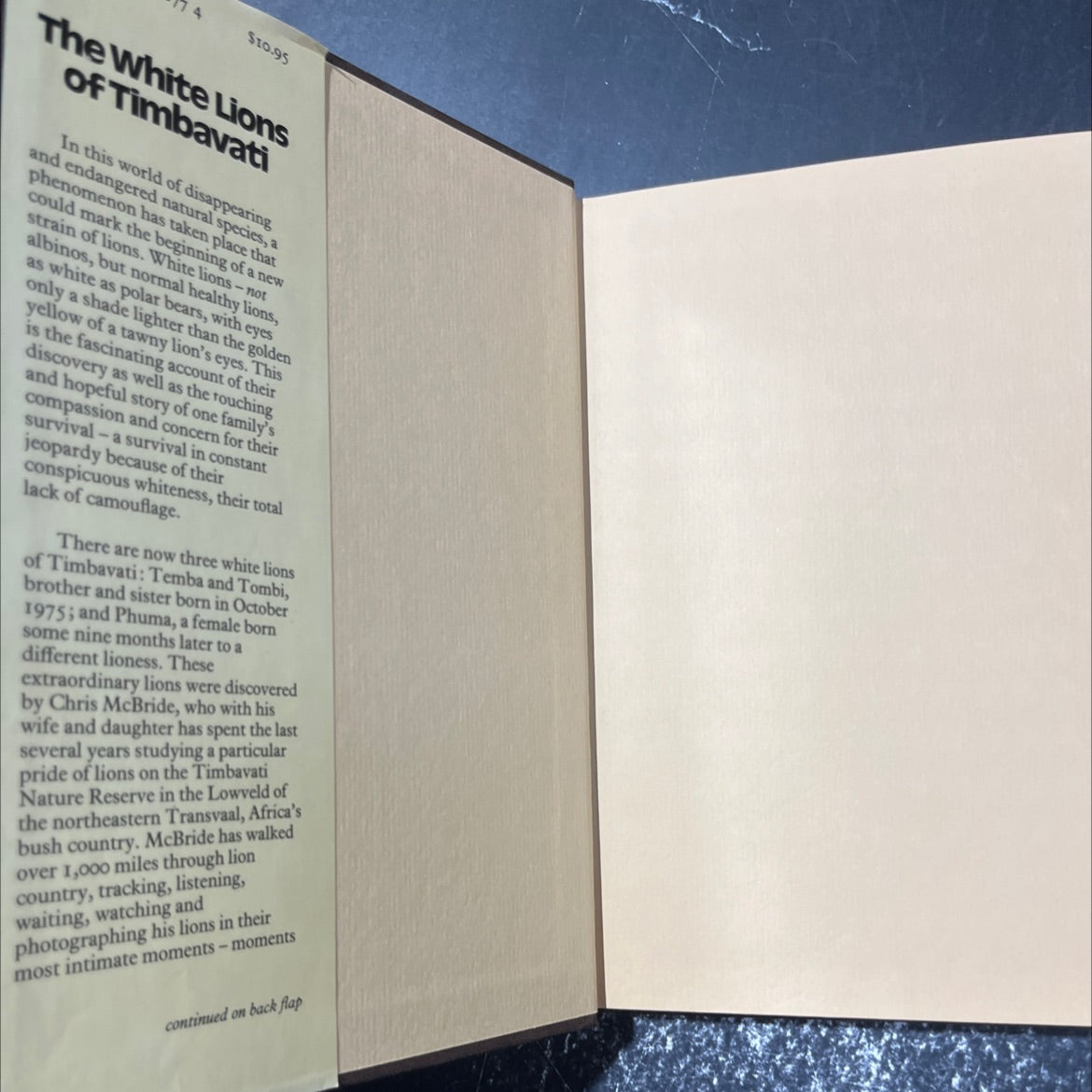 the white lions of timbavati book, by Chris McBride, 1977 Hardcover image 4