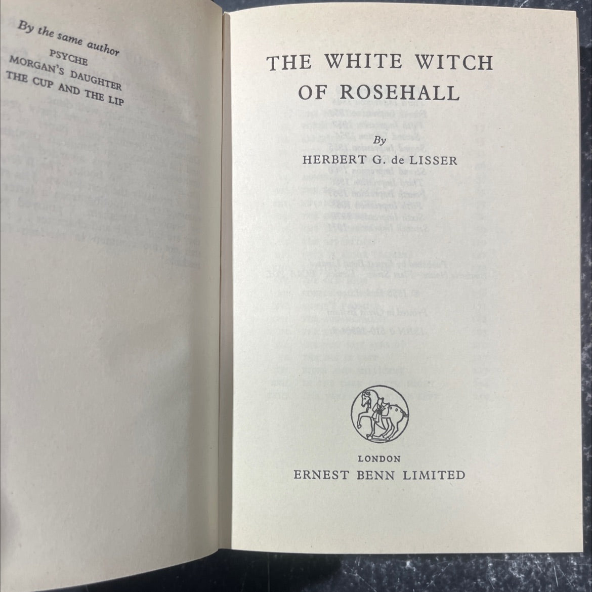 the white witch of rosehall book, by herbert g. de lisser, 1971 Hardcover image 2