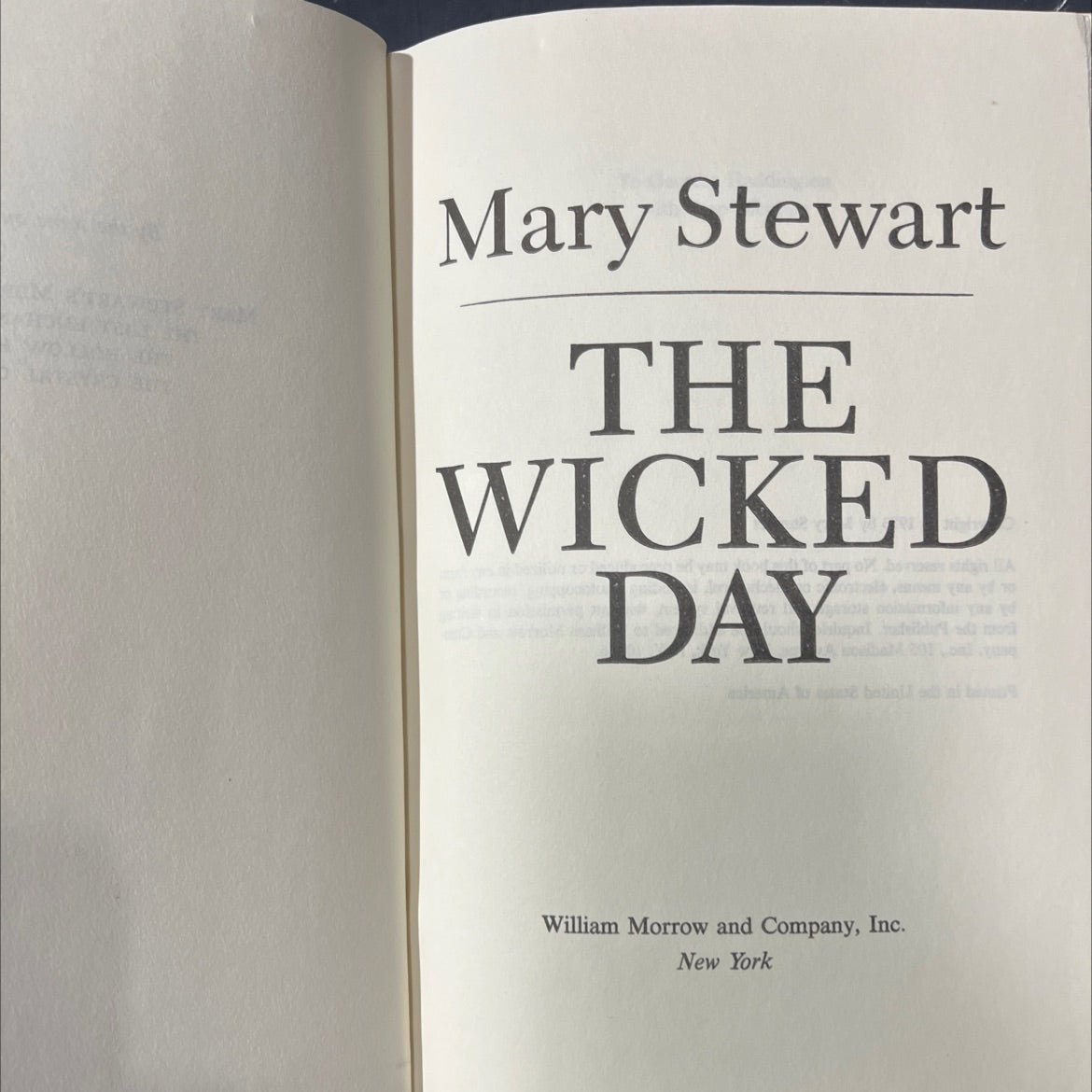 the wicked day book, by Mary Stewart, 1983 Hardcover image 2