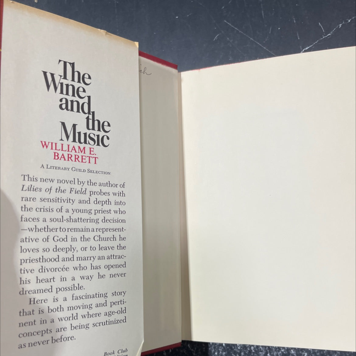 the wine and the music book, by william e. barrett, 1968 Hardcover image 4