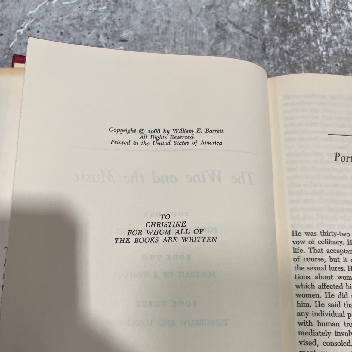the wine and the music book, by william e. barrett, 1968 Hardcover image 3