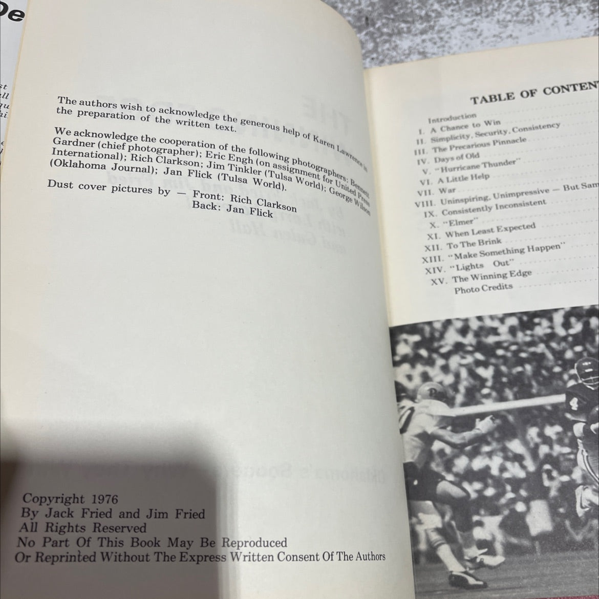 the winning edge book, by Jack Fried, Jim Fried, Larry Lacewell, Galen Hall, 1976 Hardcover image 3