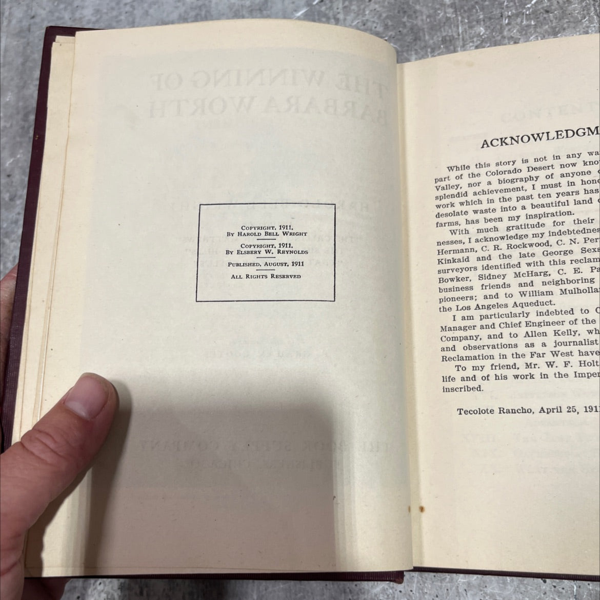 the winning of barbara worth book, by harold bell wright, 1911 Hardcover image 3