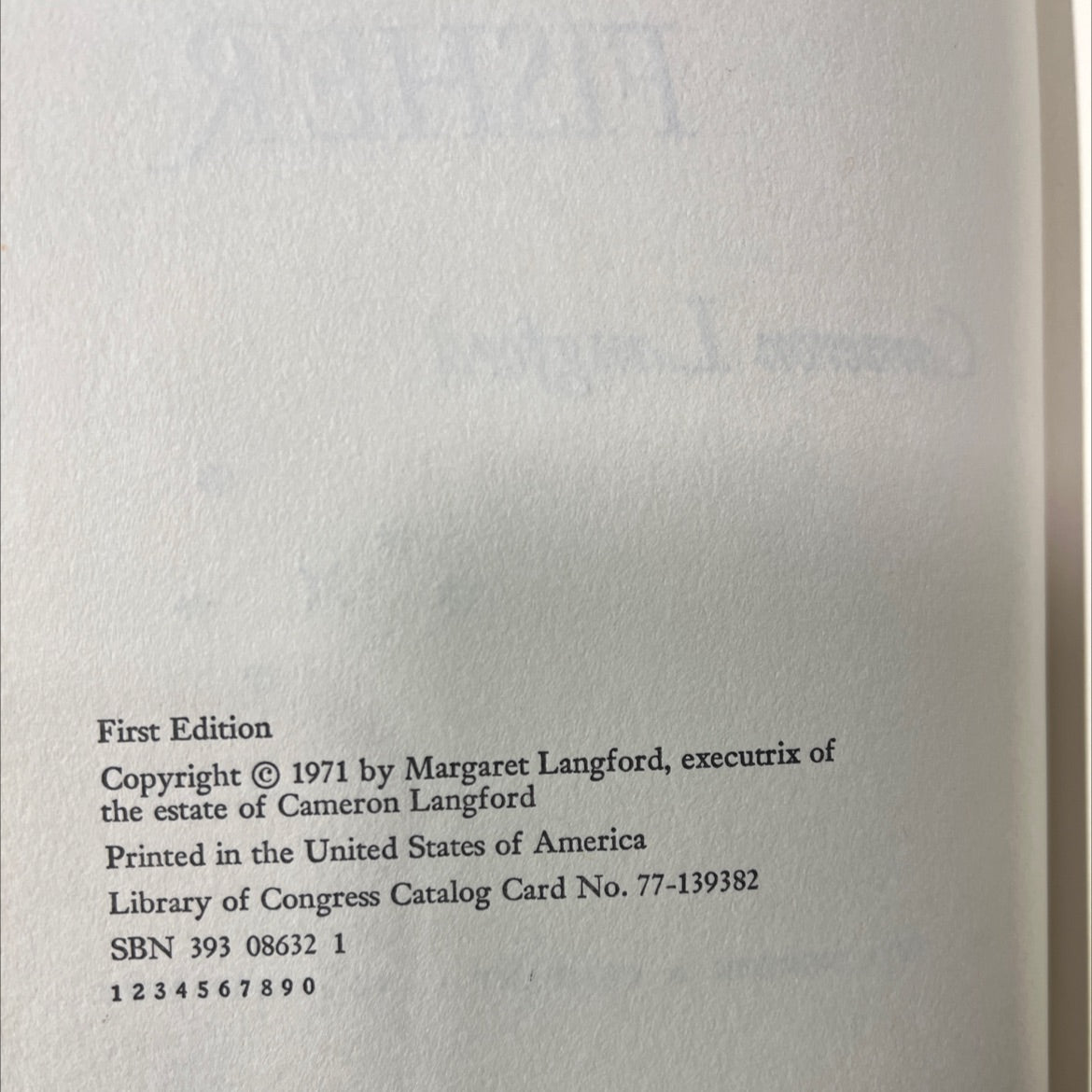 the winter of the fisher book, by Cameron Langford, 1971 Hardcover image 3