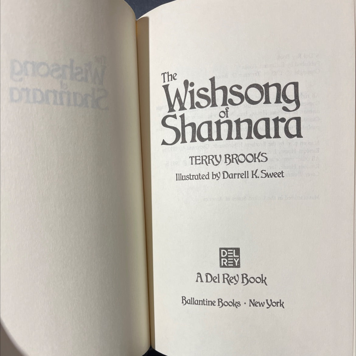 the wishsong shannara book, by terry brooks, 1985 Hardcover image 2
