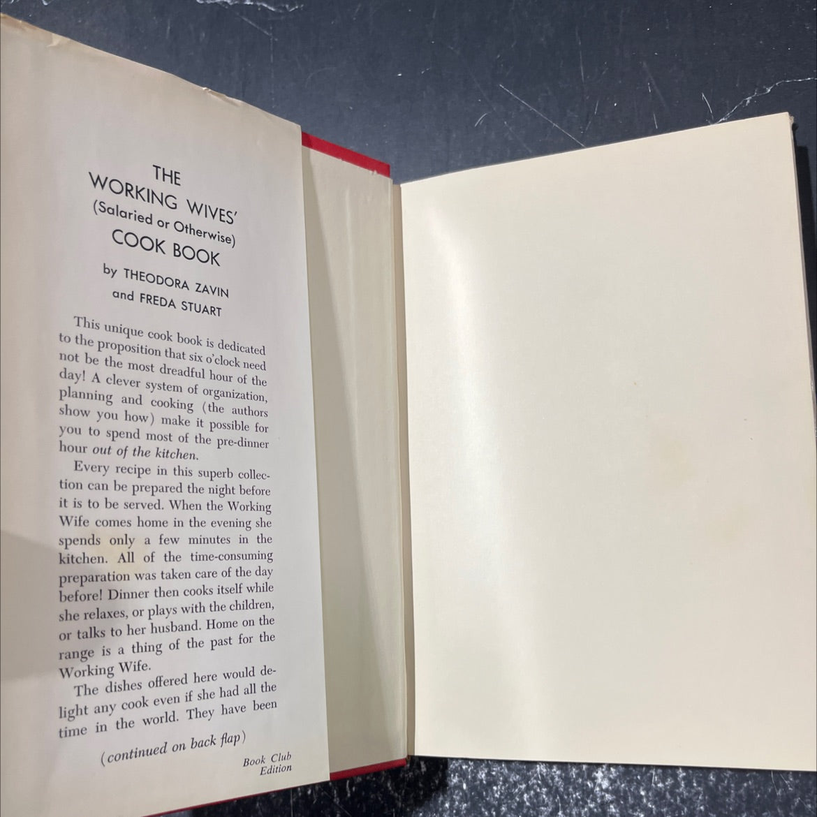the working wives (salaried or otherwise) cook book book, by Theodora Zavin and Freda Stuart, 1963 Hardcover image 4