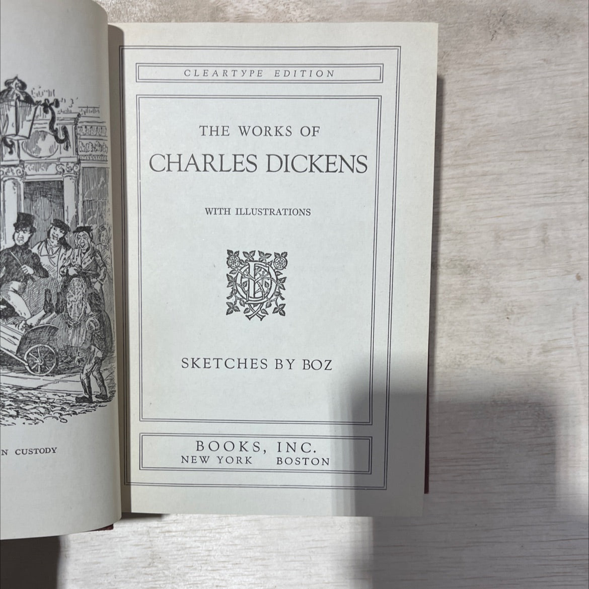 the works of charles dickens with illustrations sketches by boz book, by Charles Dickens, 1868 Hardcover, Antique image 2