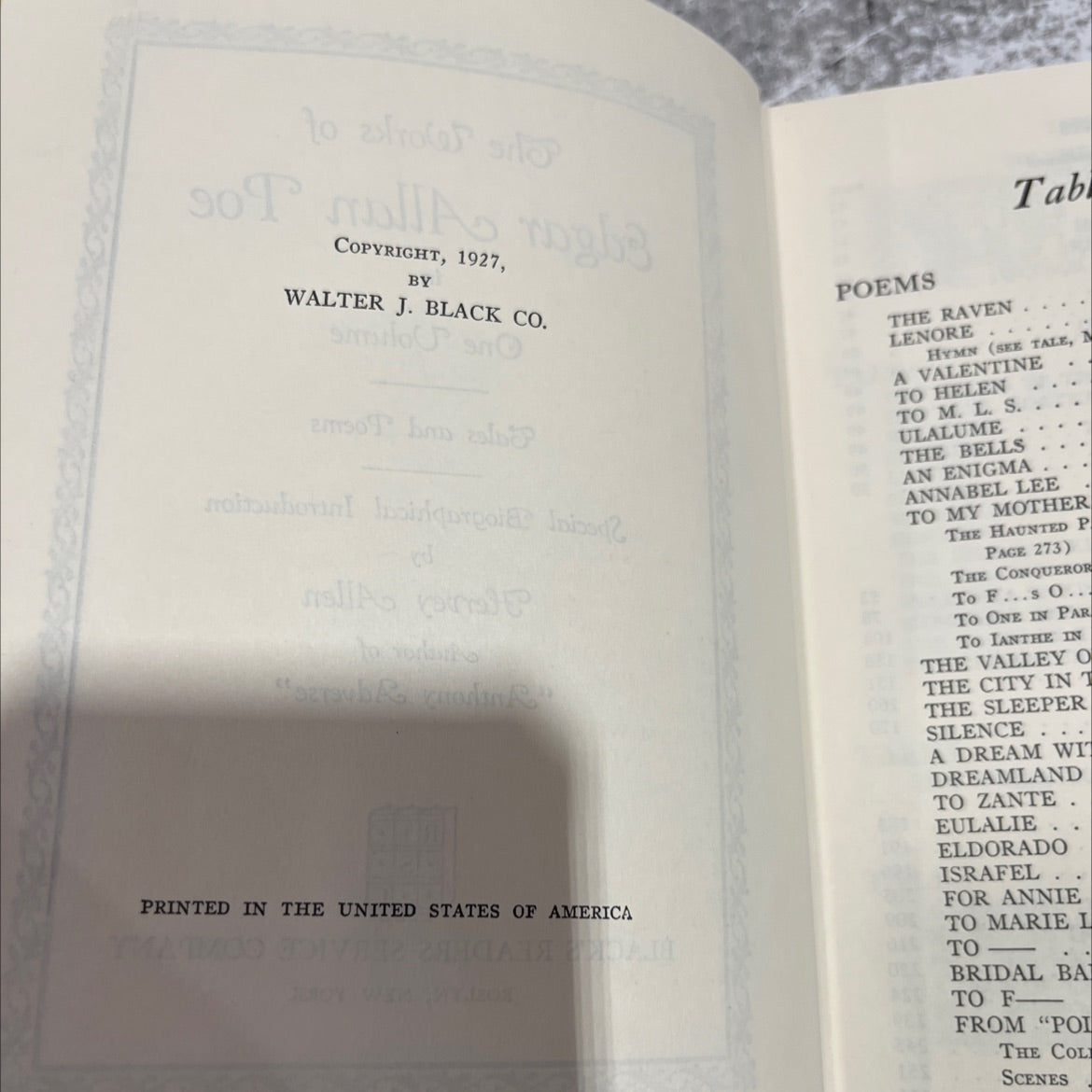 the works of edgar allan poe in one volume book, by edgar allan poe, 1927 Hardcover image 3