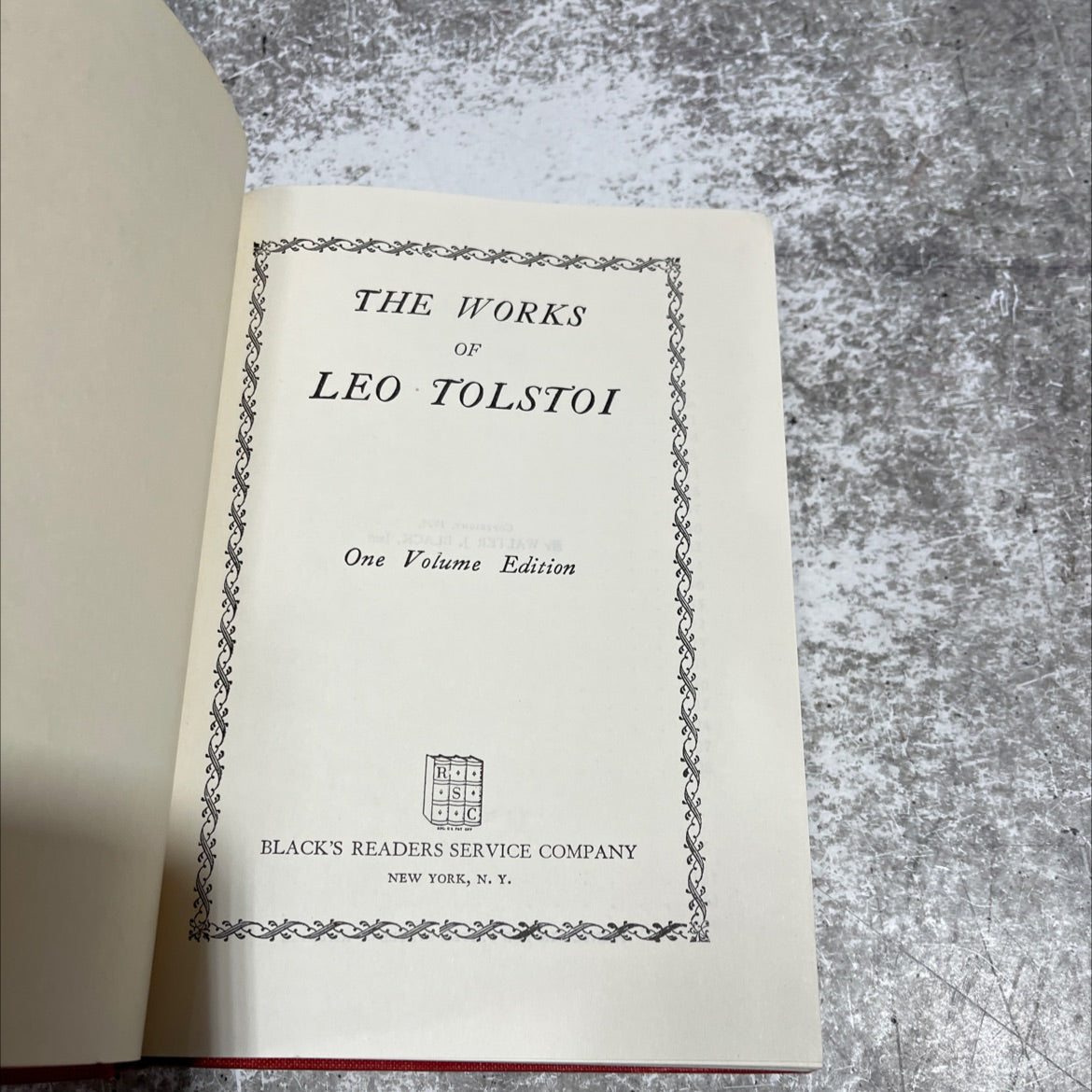 the works of leo tolstoi one volume edition book, by leo tolstoi, 1928 Hardcover image 2