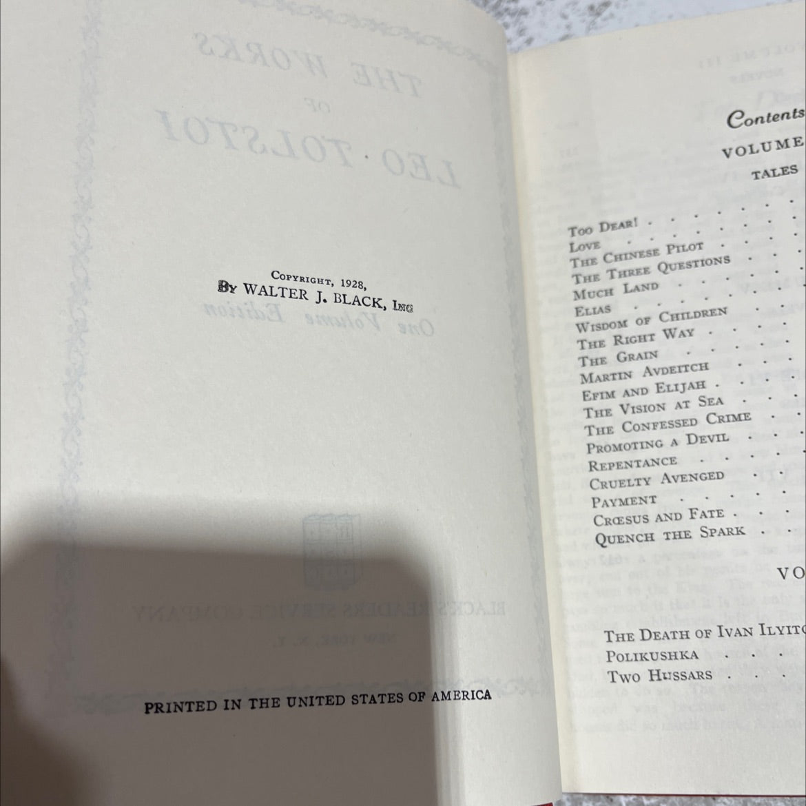 the works of leo tolstoi one volume edition book, by leo tolstoi, 1928 Hardcover image 3