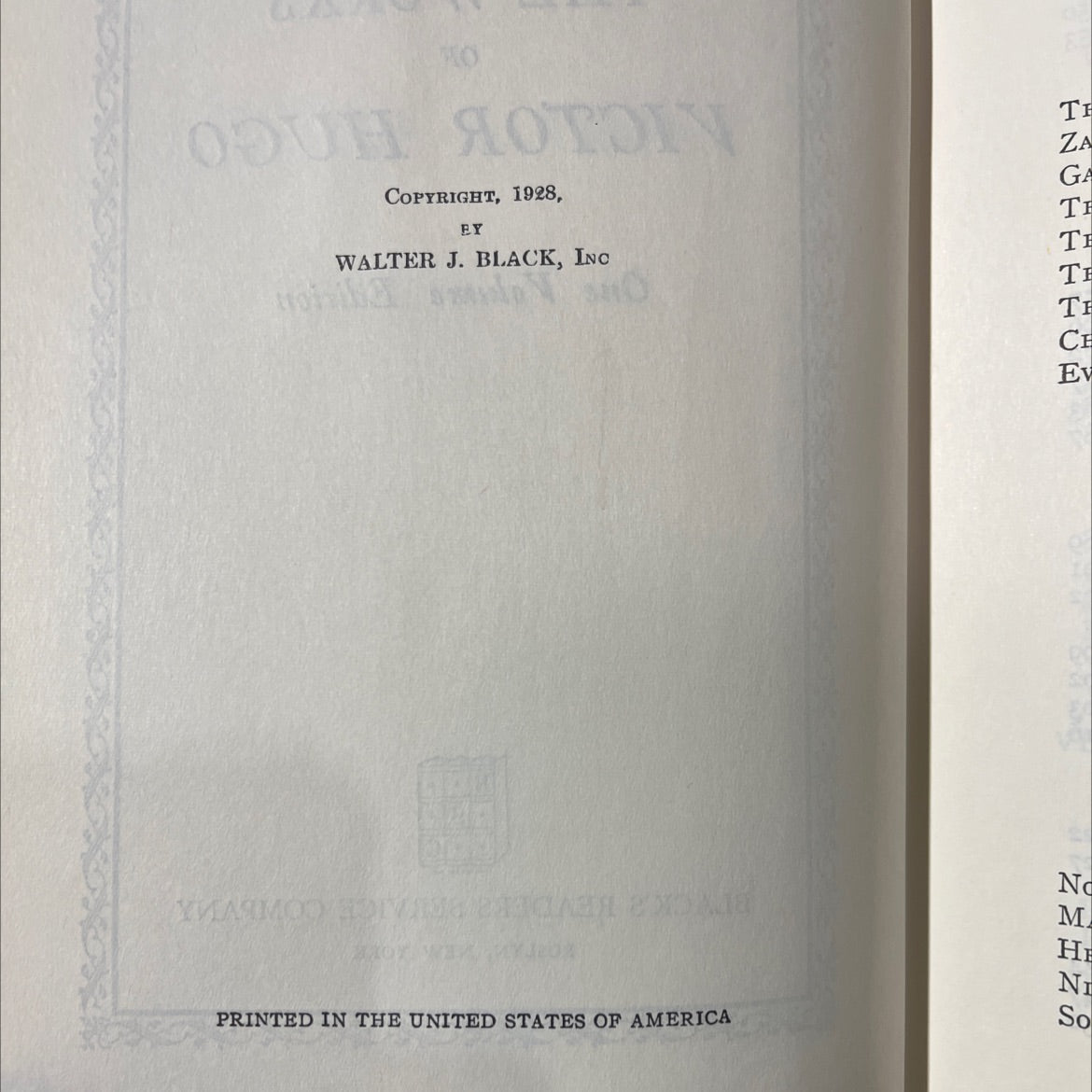 the works of victor hugo one volume edition book, by victor hugo, 1928 Hardcover image 3